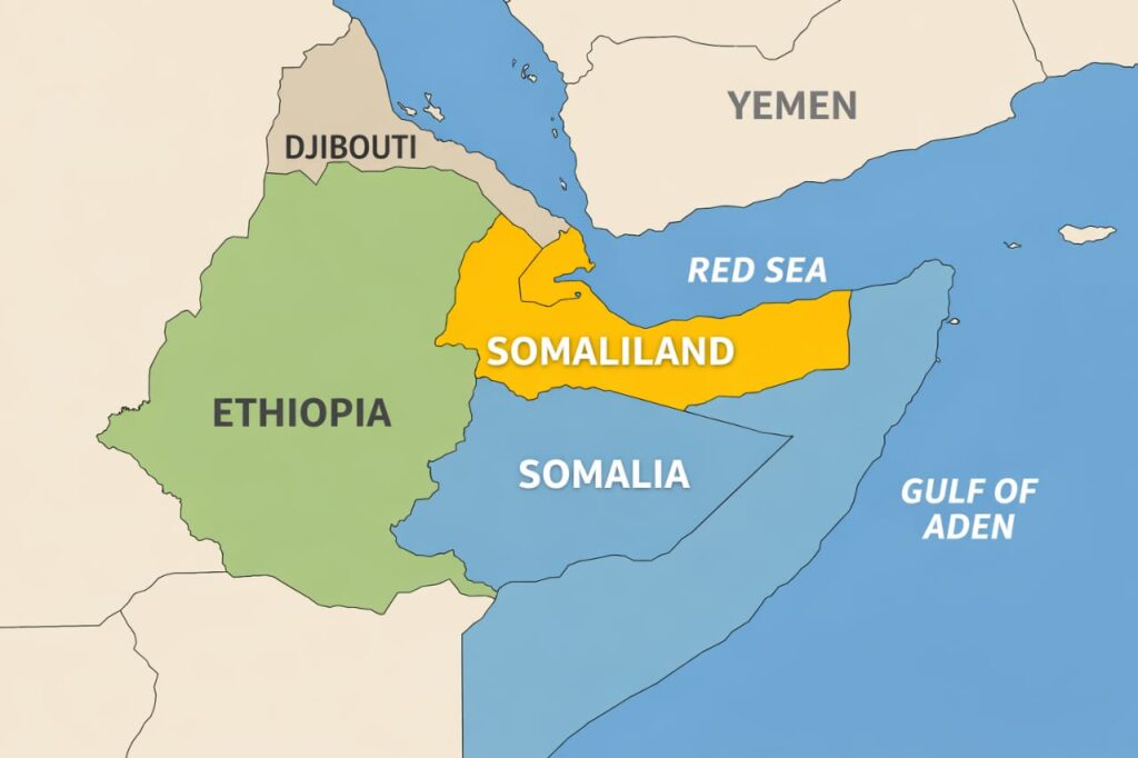 Horn of Africa regional map.