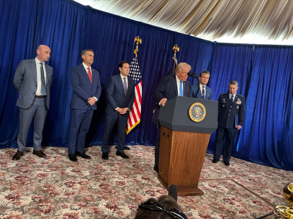 Trump and his team addressing the capture of Maduro. Photo courtesy of X