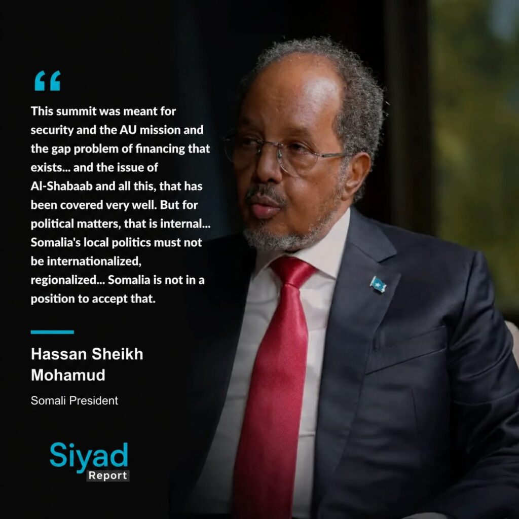 “Political Matters Are Internal Affairs”: President Hassan Sheikh Draws Red Line Against External Role in Somalia’s Politics IMG 20260801 WA0001